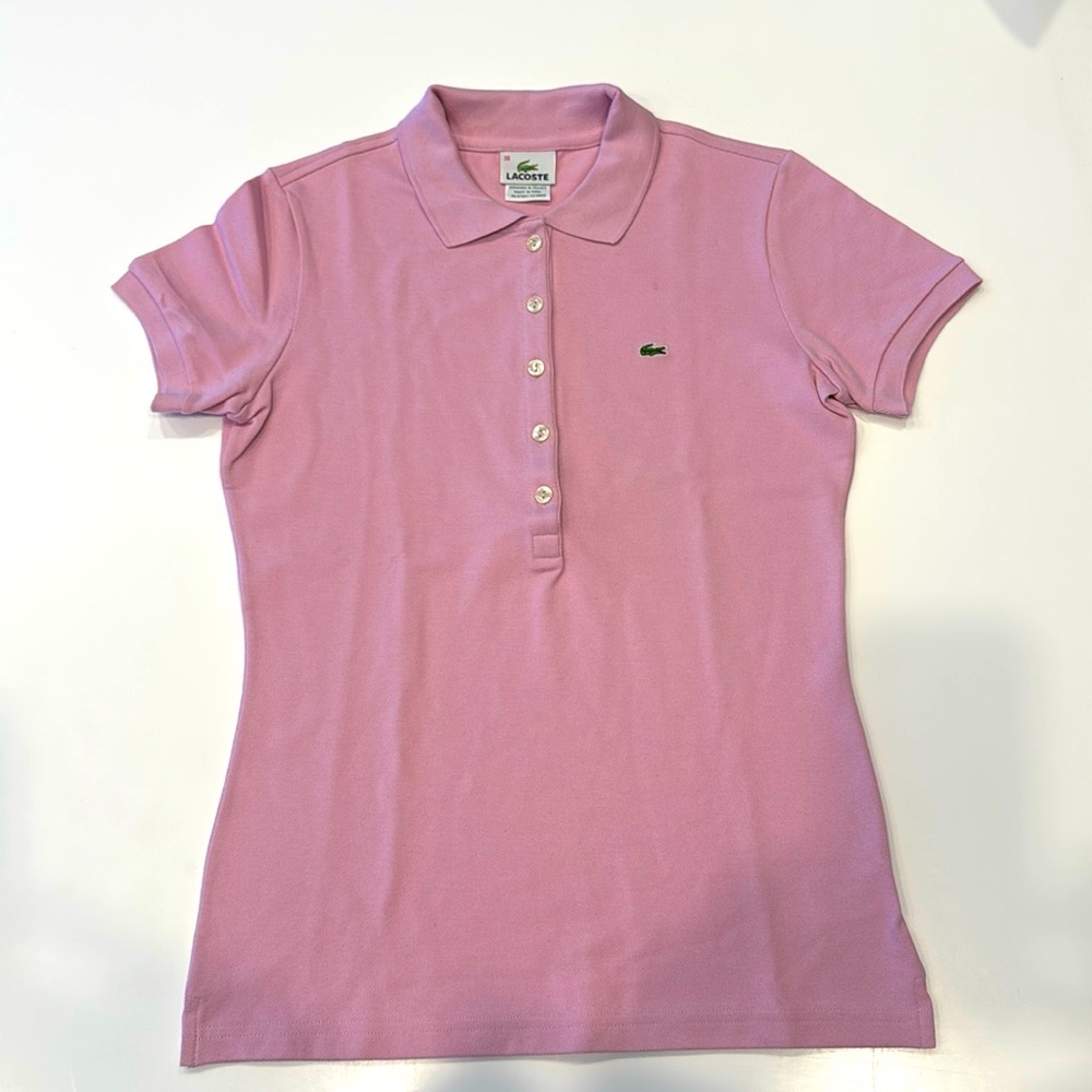 Lacoste slim fit cotton polo 5 buttons woman’s size 38